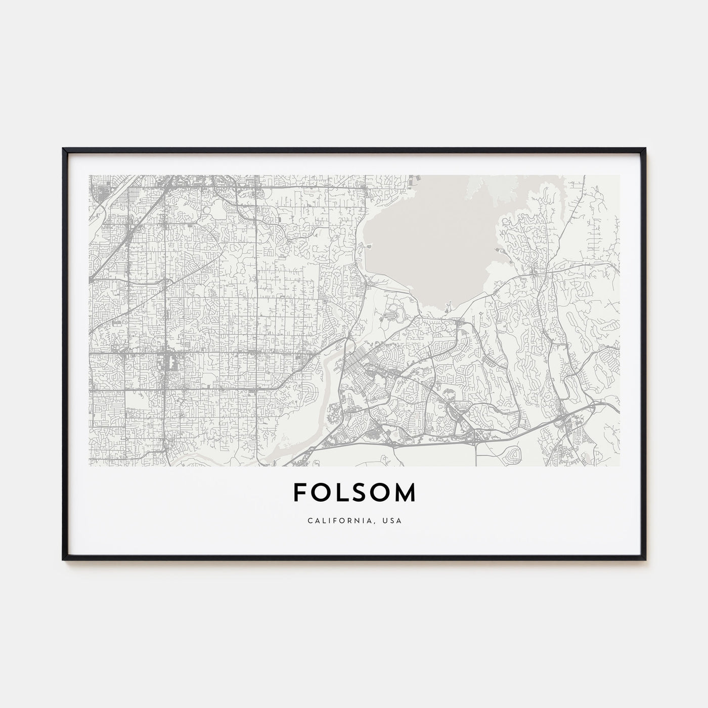 Folsom Map Landscape Poster