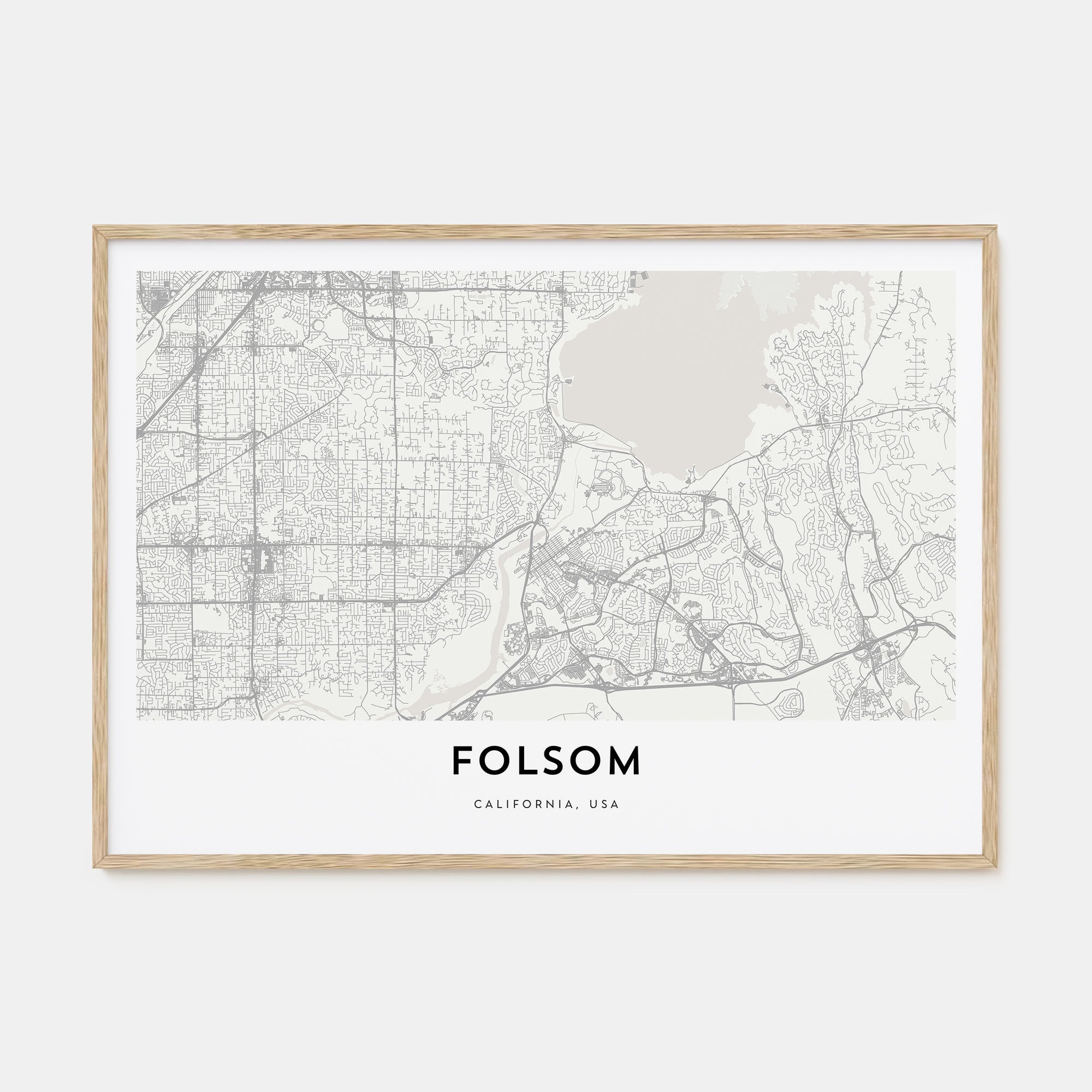 Folsom Map Landscape Poster