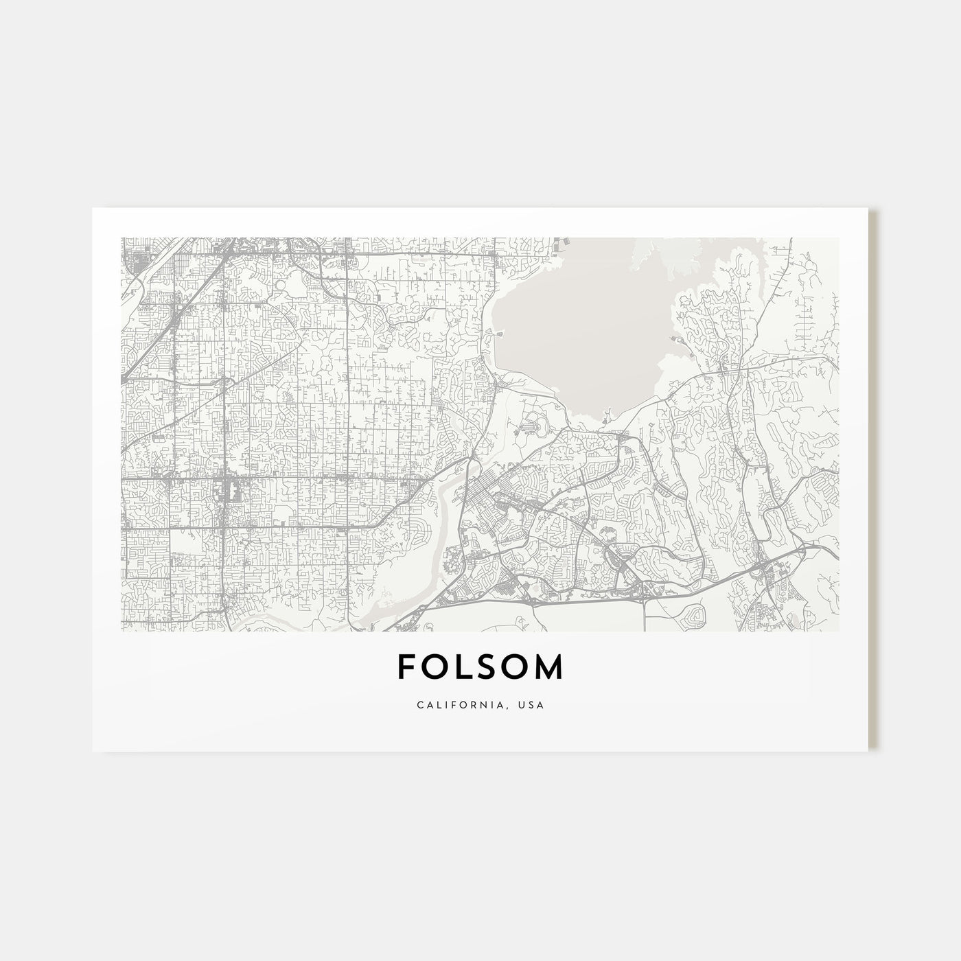 Folsom Map Landscape Poster