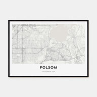 Folsom Map Landscape Poster