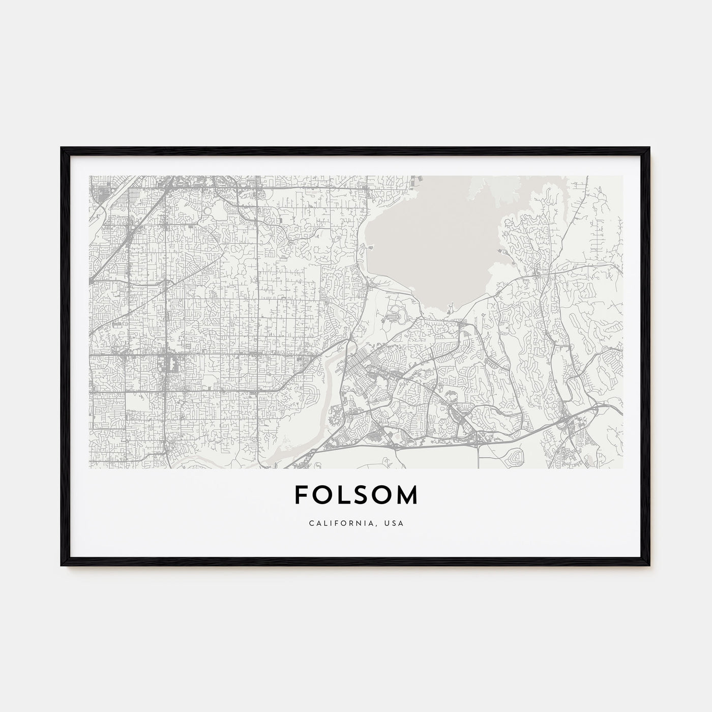 Folsom Map Landscape Poster