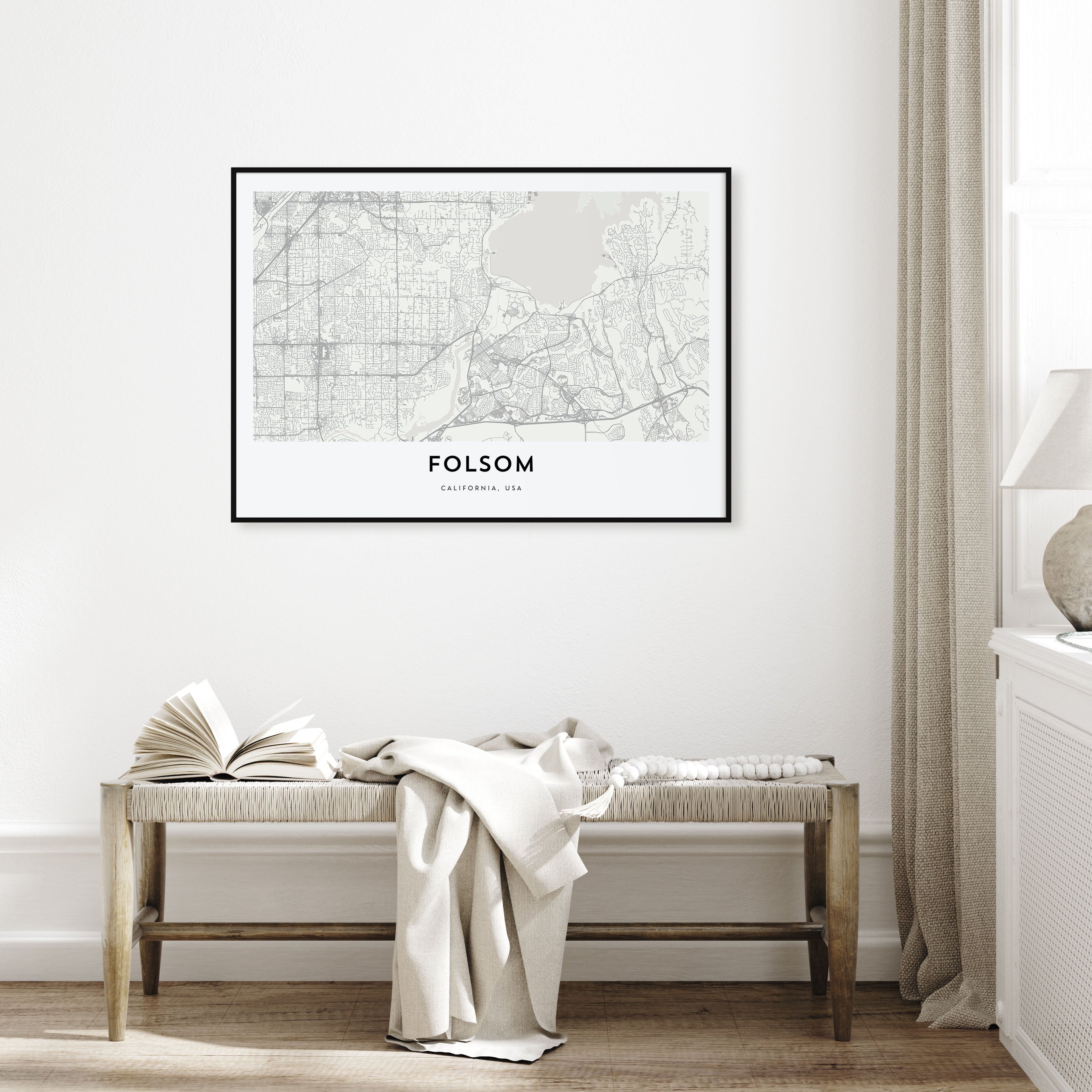 Folsom Map Landscape Poster