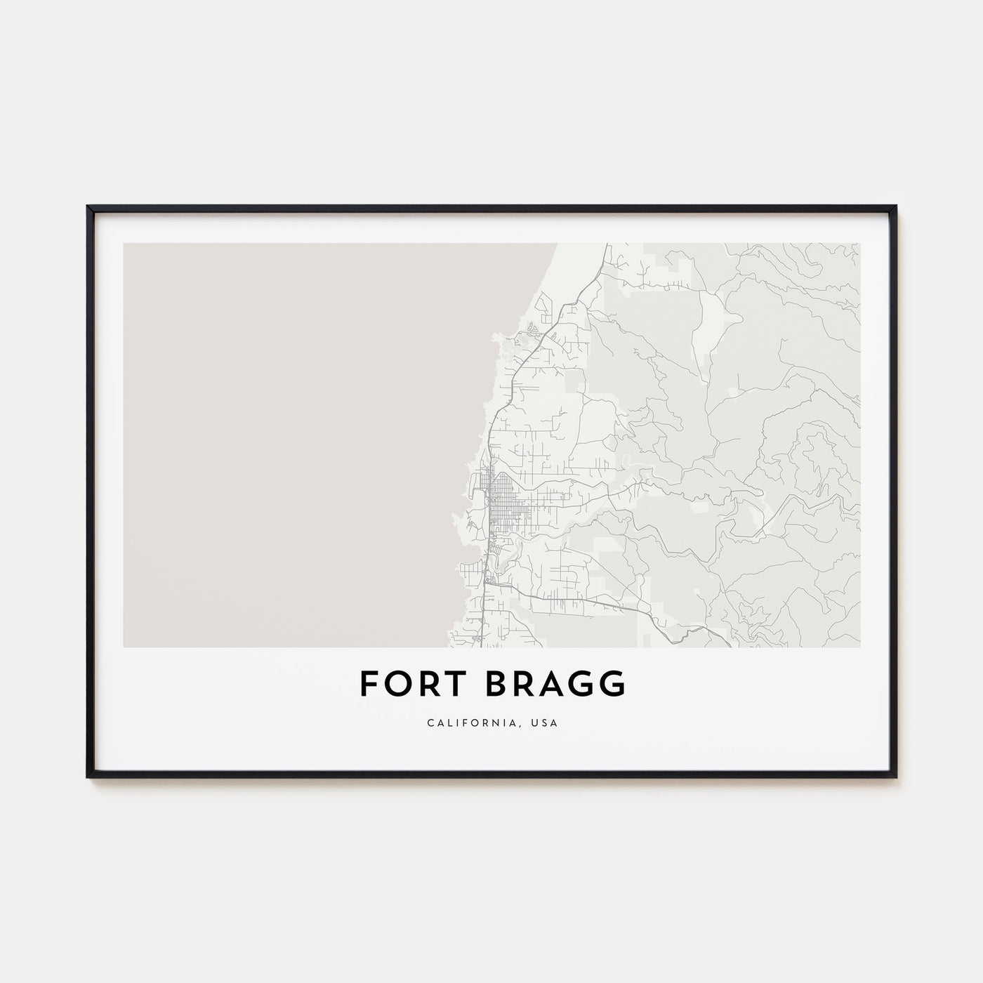 Fort Bragg Map Landscape Poster
