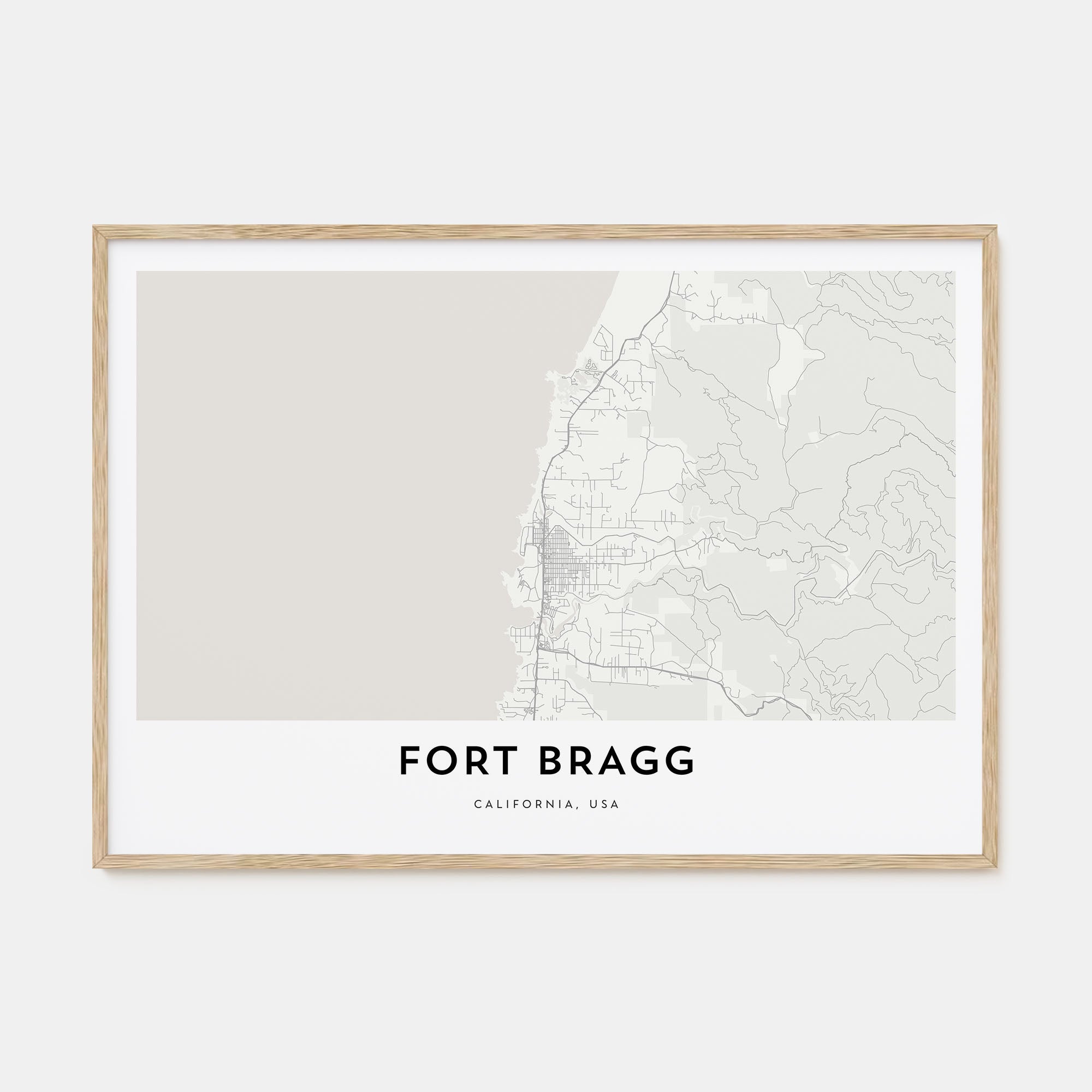 Fort Bragg Map Landscape Poster