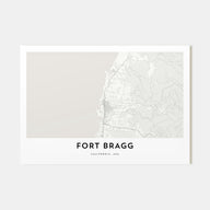 Fort Bragg Map Landscape Poster
