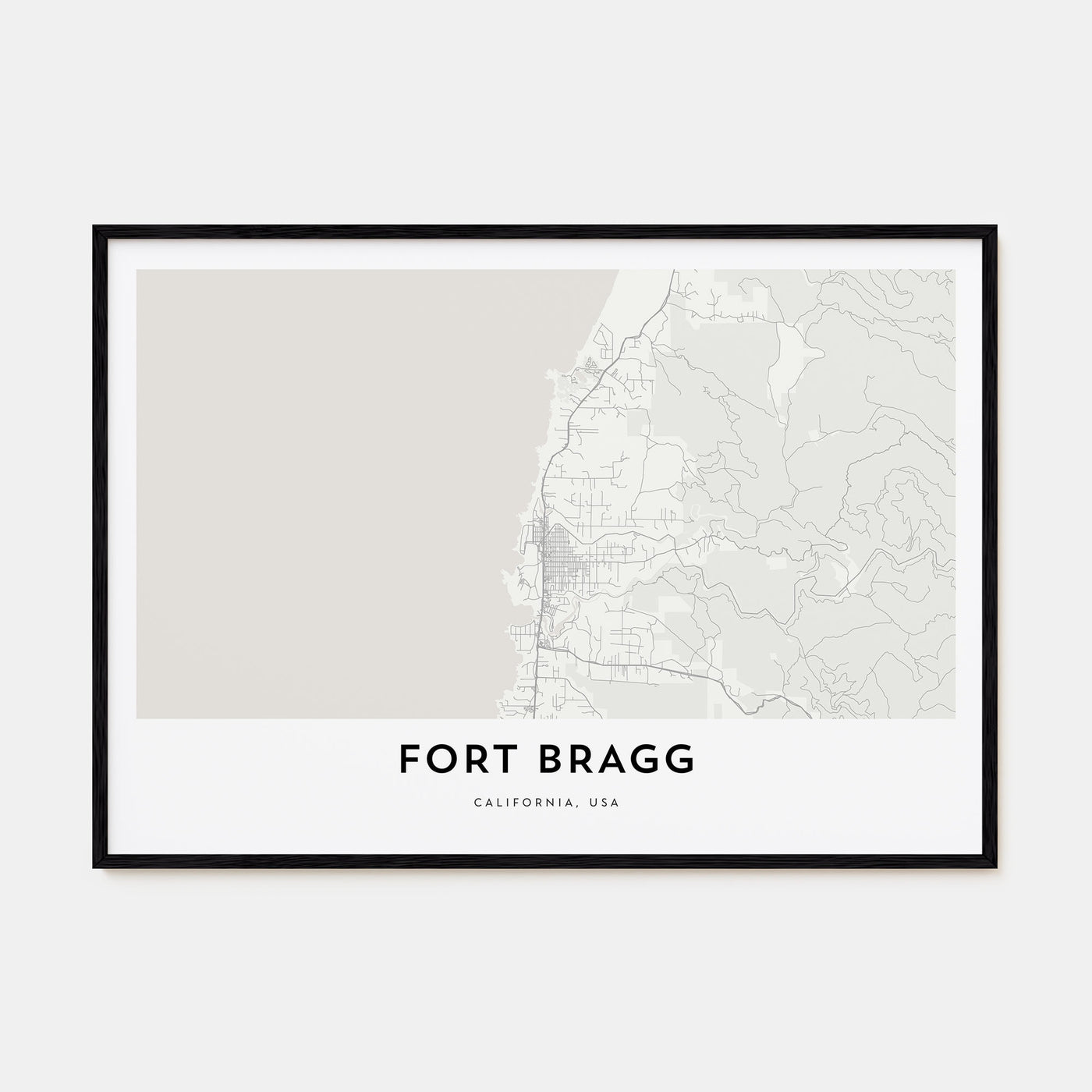 Fort Bragg Map Landscape Poster