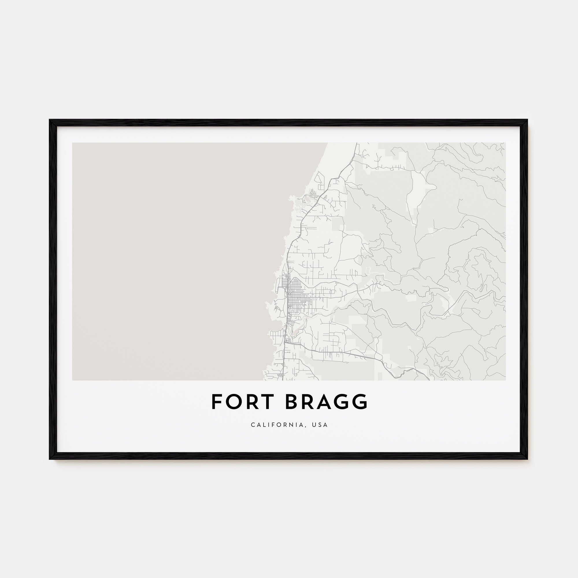 Fort Bragg Map Landscape Poster