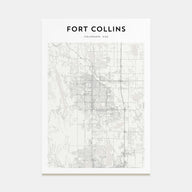 Fort Collins Map Portrait Poster