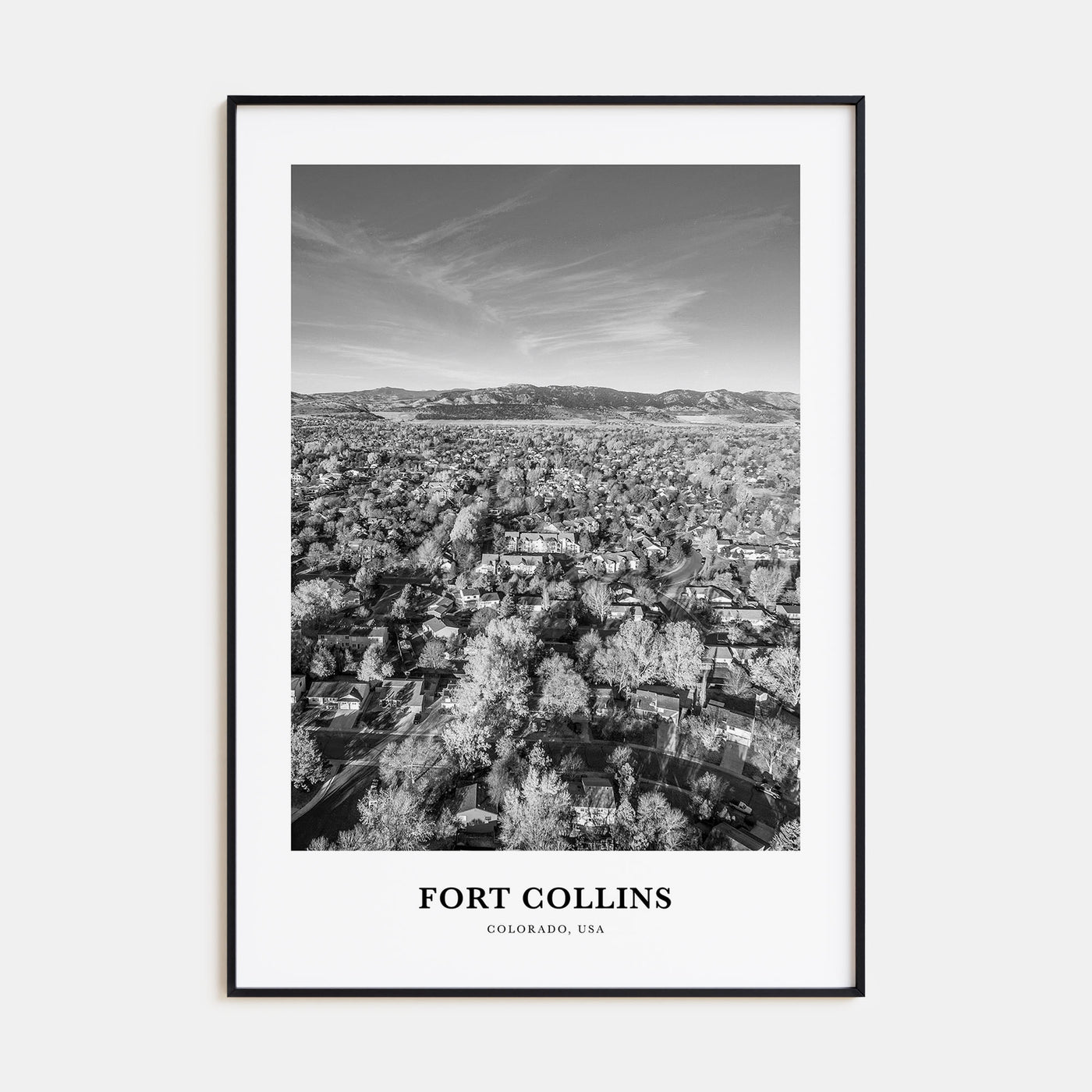 Fort Collins Portrait B&W Poster