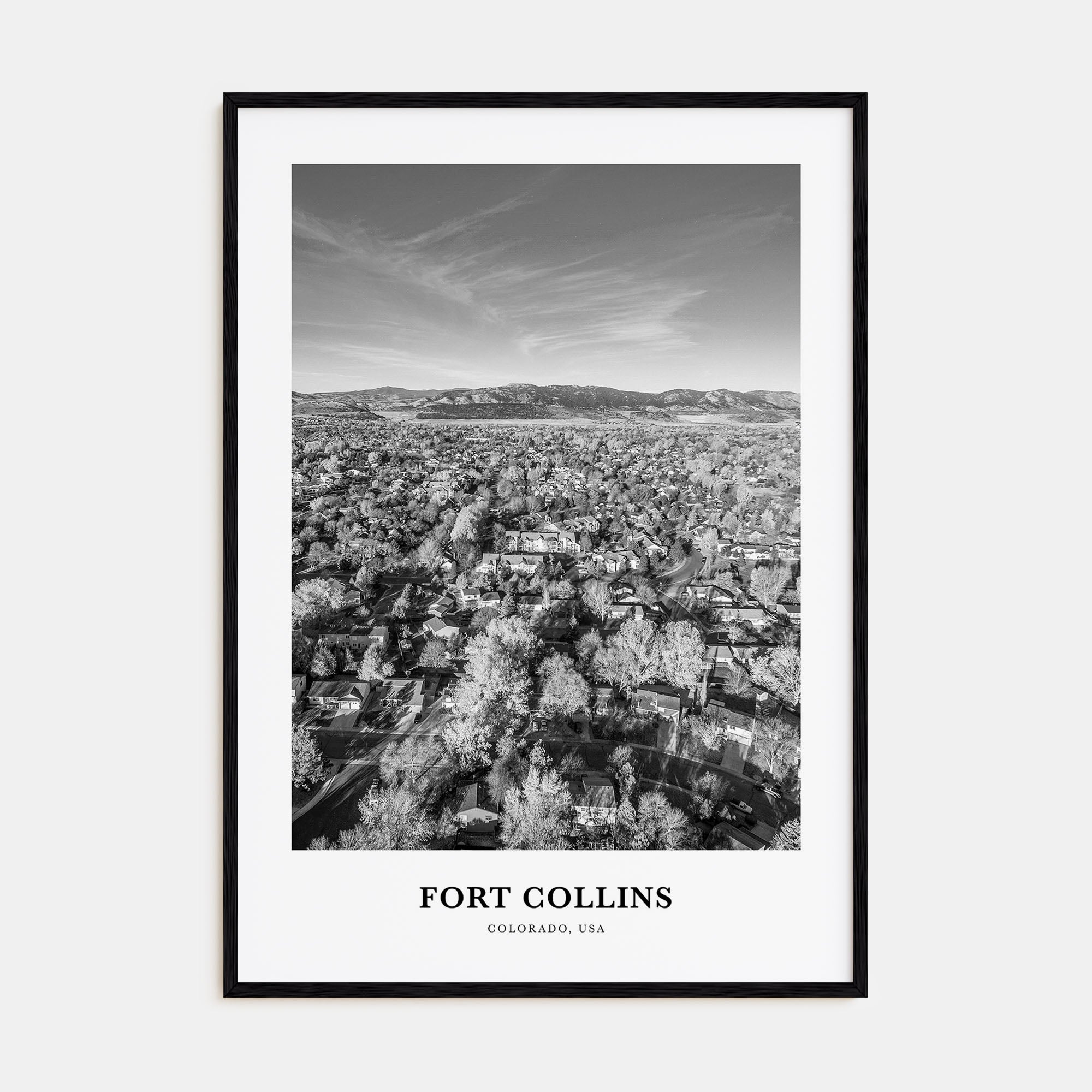 Fort Collins Portrait B&W Poster