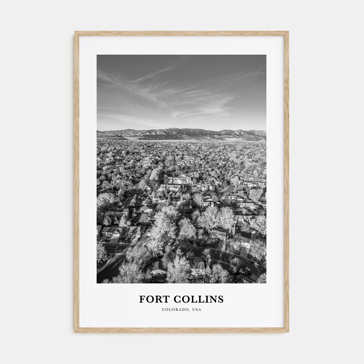 Fort Collins Portrait B&W Poster