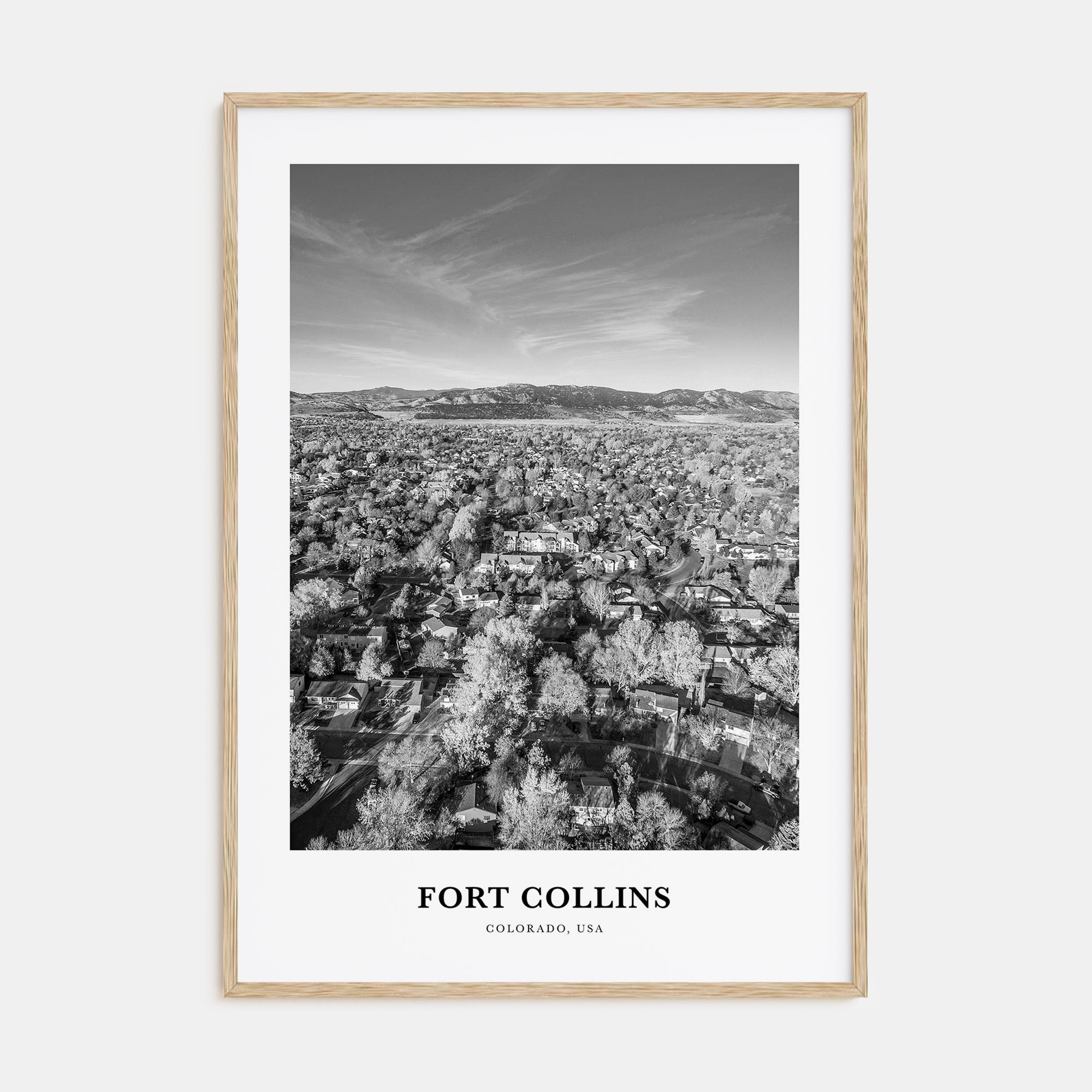 Fort Collins Portrait B&W Poster