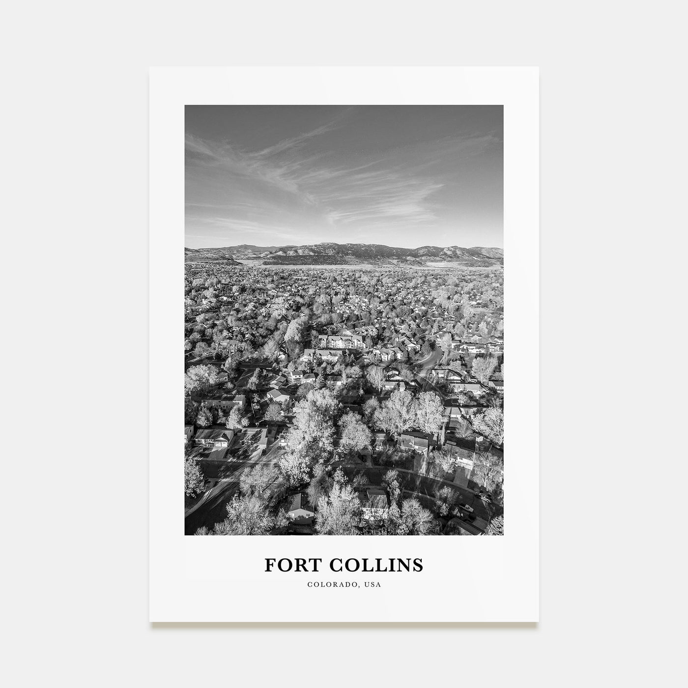 Fort Collins Portrait B&W Poster