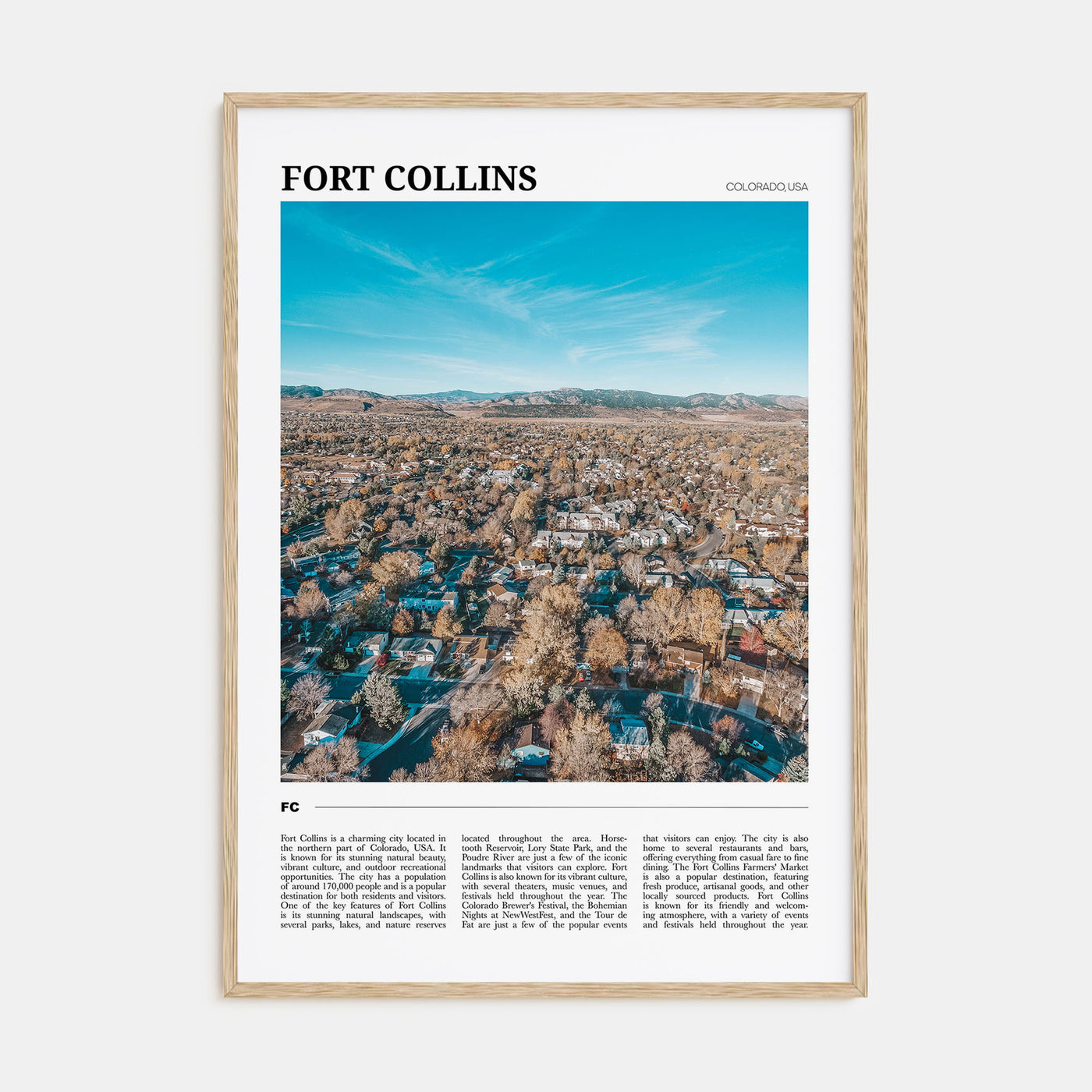 Fort Collins Travel Color Poster