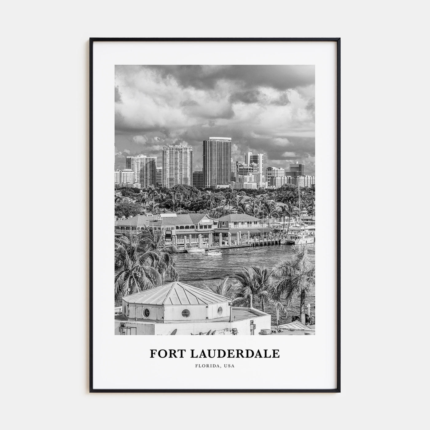 Fort Lauderdale Portrait B&W No 2 Poster