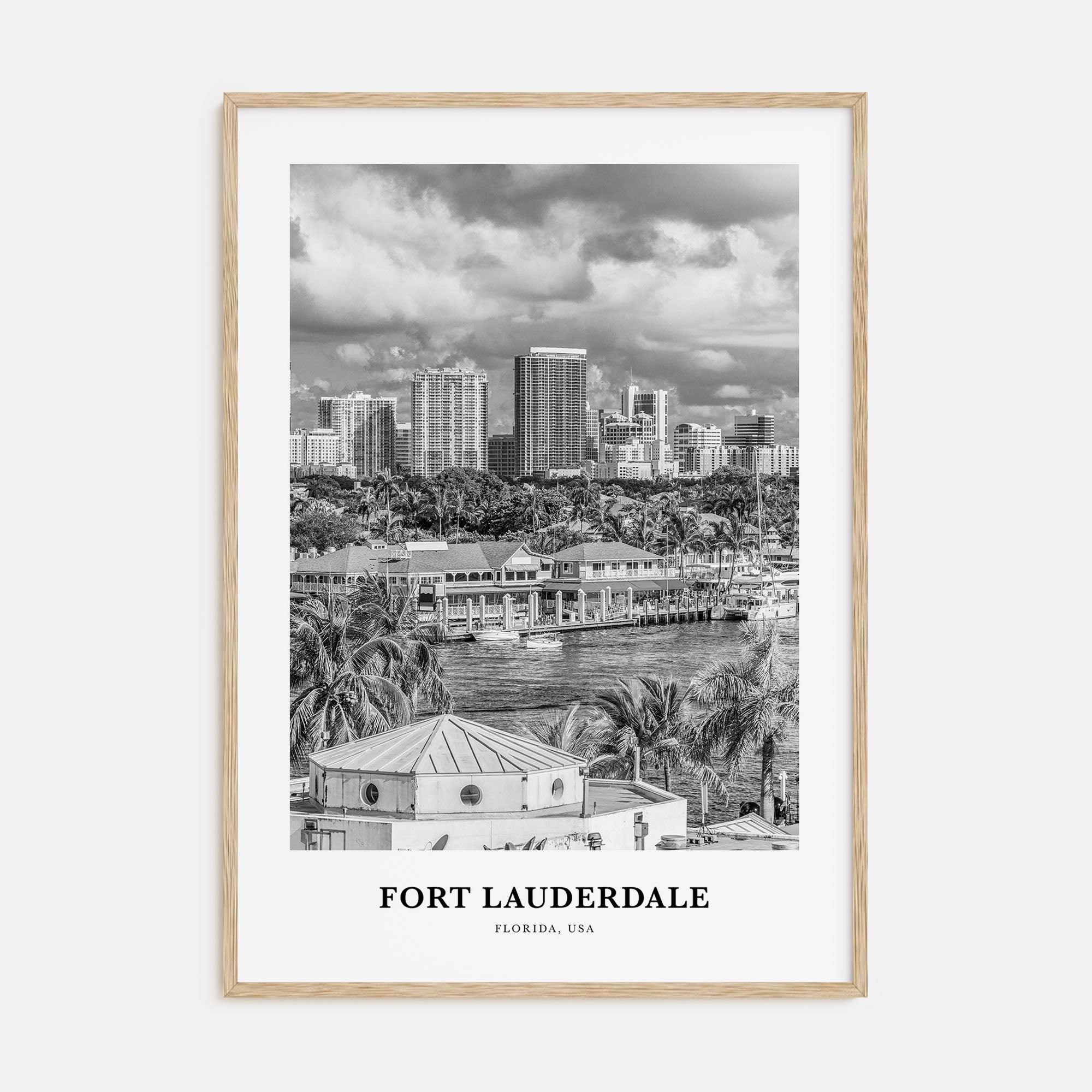 Fort Lauderdale Portrait B&W No 2 Poster