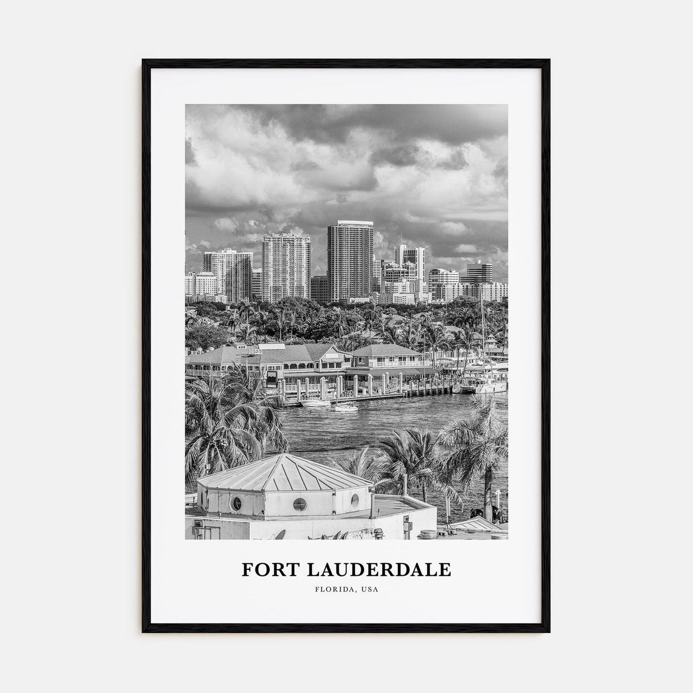 Fort Lauderdale Portrait B&W No 2 Poster