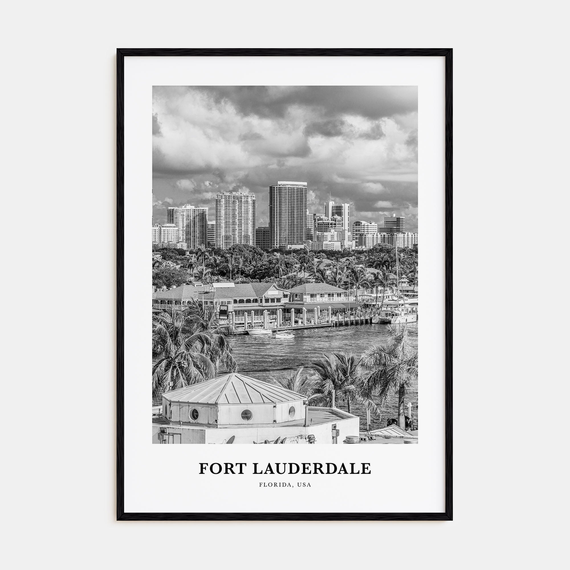 Fort Lauderdale Portrait B&W No 2 Poster