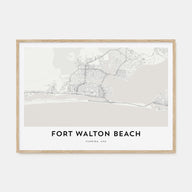 Fort Walton Beach Map Landscape Poster