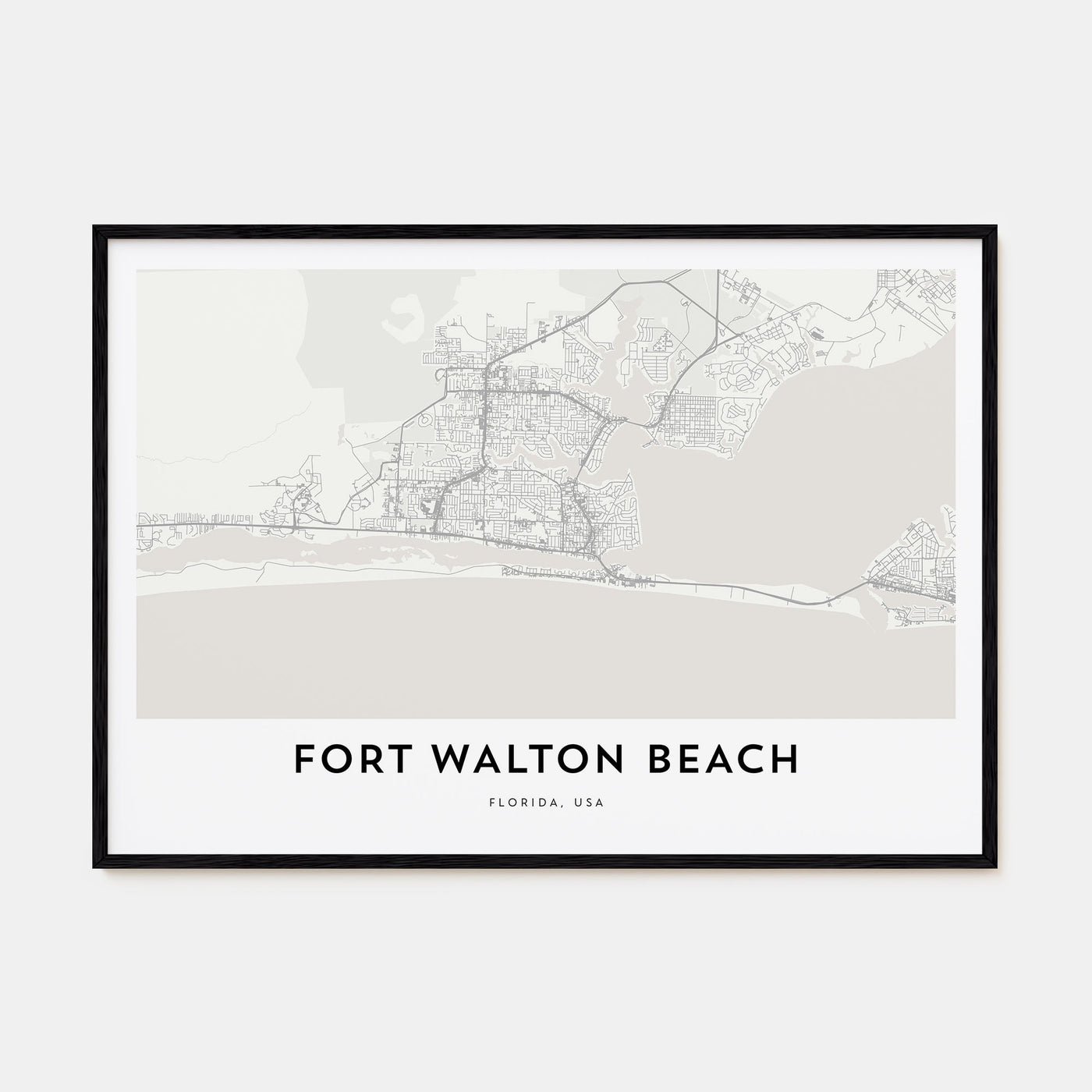 Fort Walton Beach Map Landscape Poster