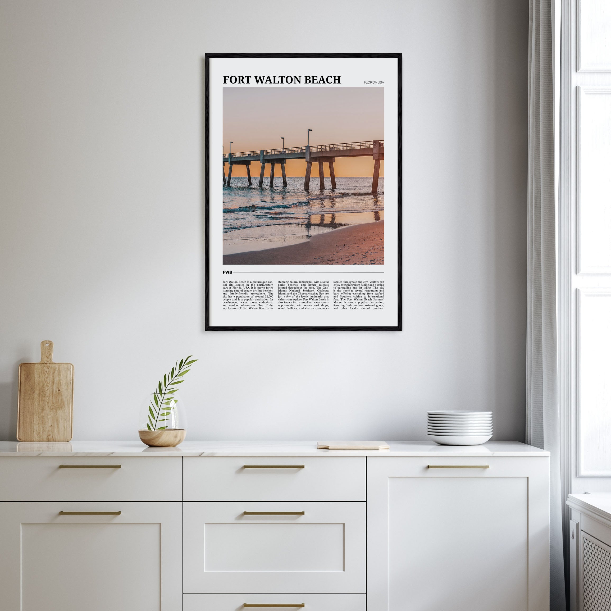 Fort Walton Beach Travel Color Poster