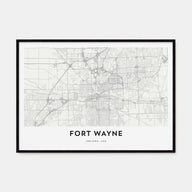 Fort Wayne Map Landscape Poster