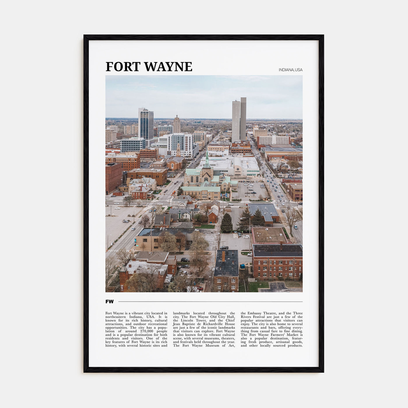 Fort Wayne Travel Color Poster