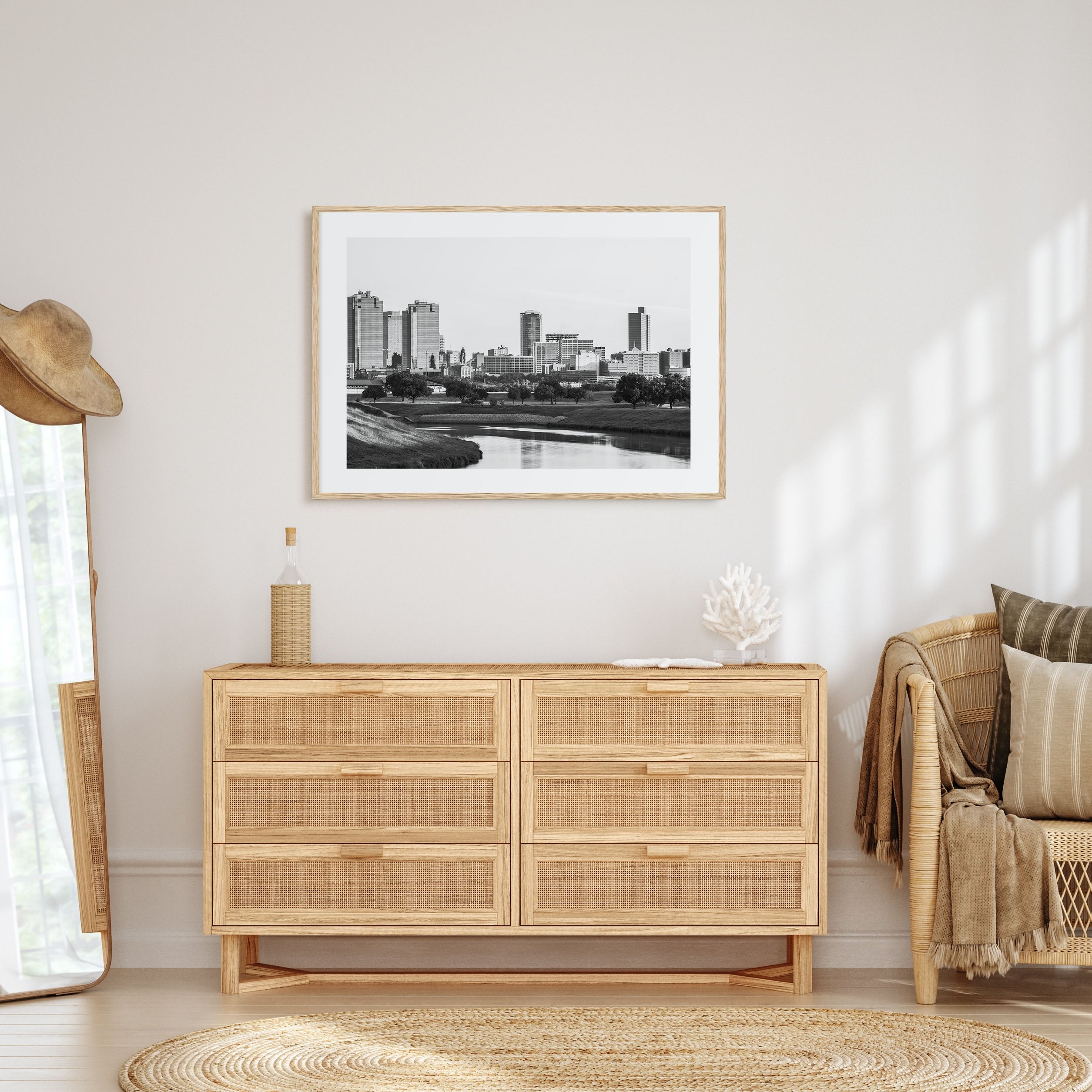 Fort Worth Landscape B&W Poster
