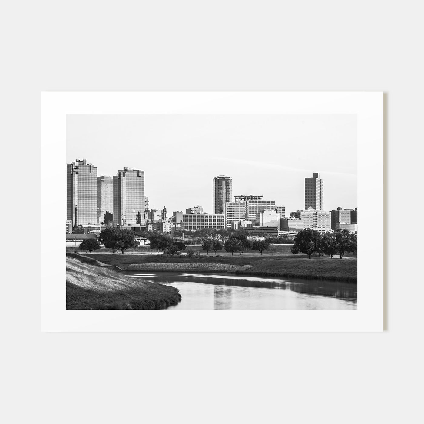 Fort Worth Landscape B&W Poster