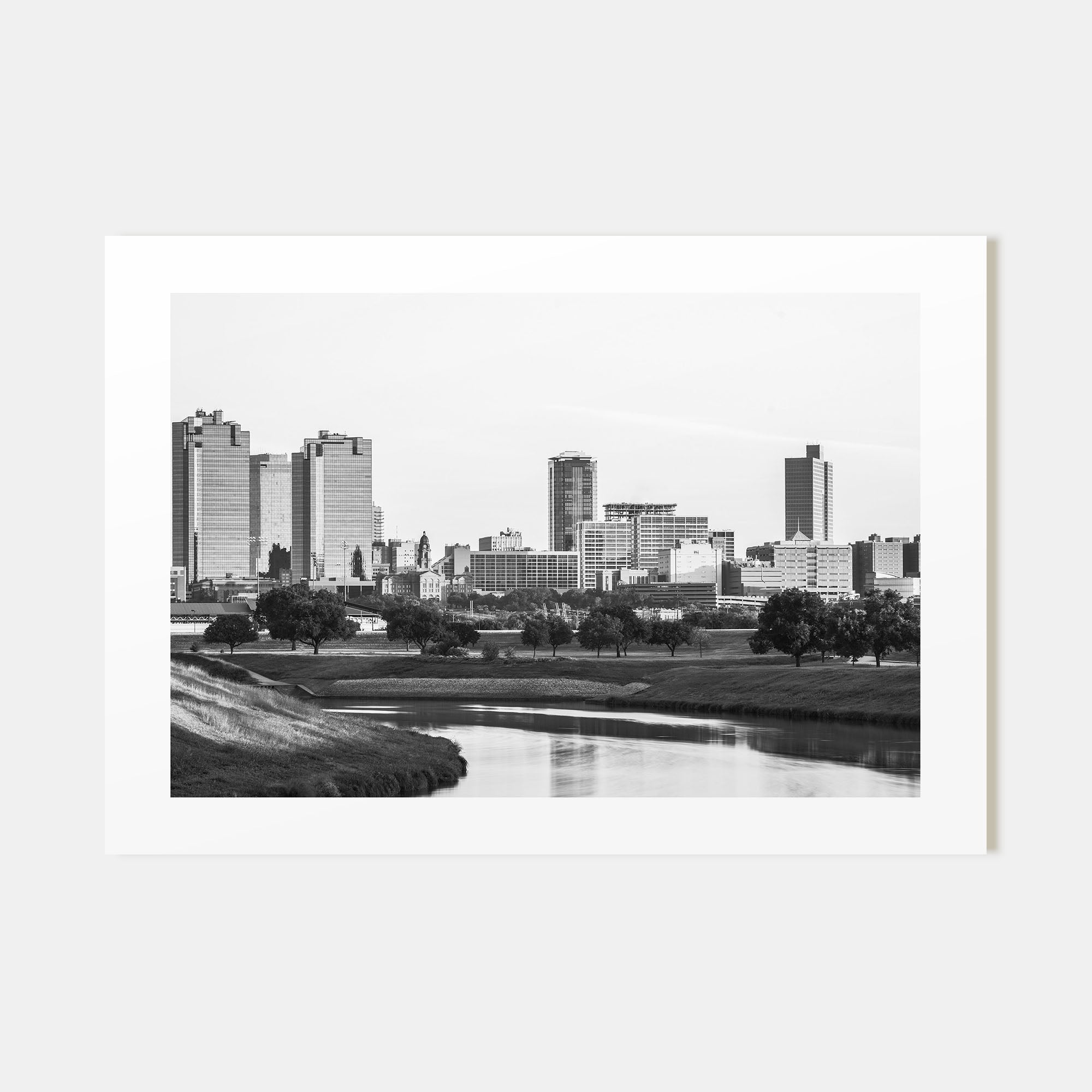 Fort Worth Landscape B&W Poster