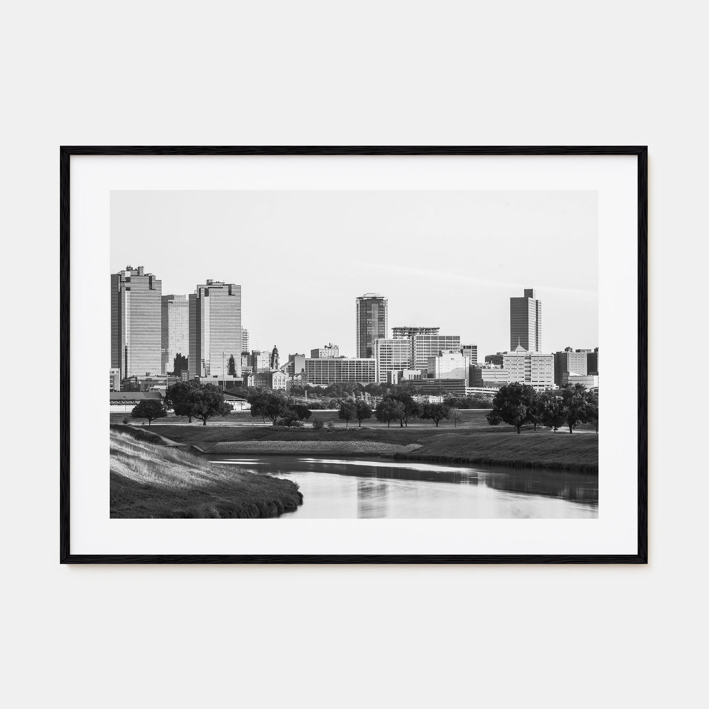 Fort Worth Landscape B&W Poster