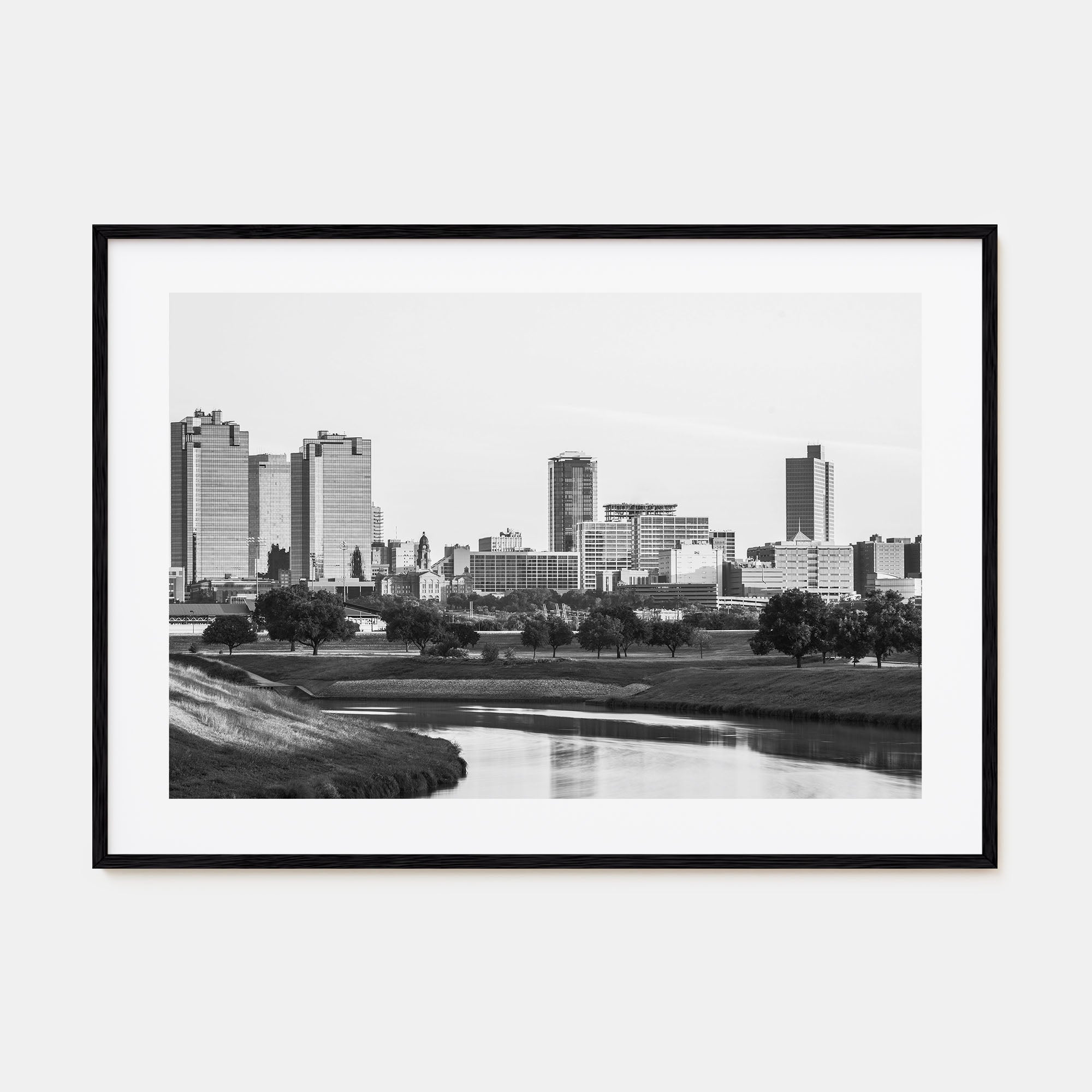 Fort Worth Landscape B&W Poster