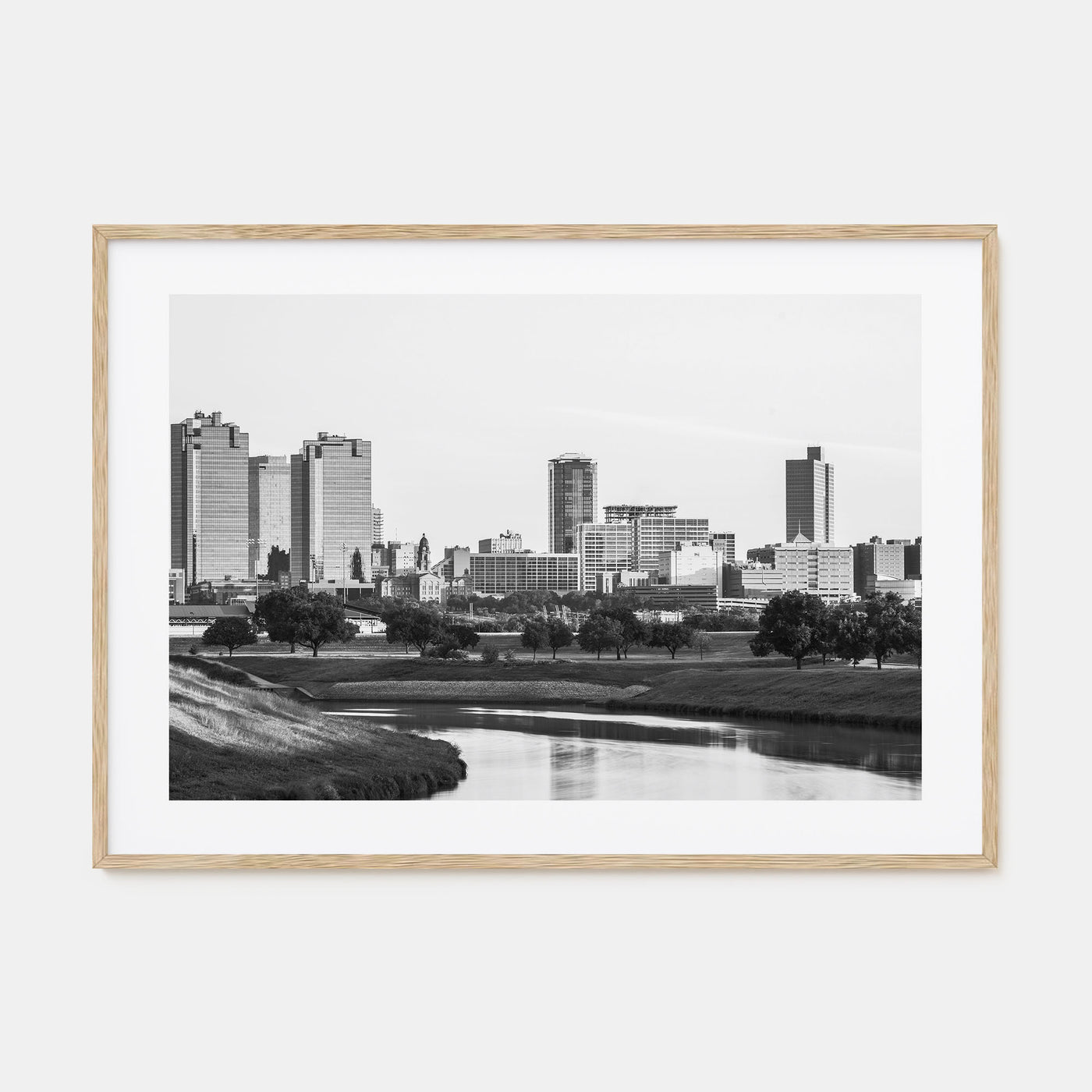 Fort Worth Landscape B&W Poster