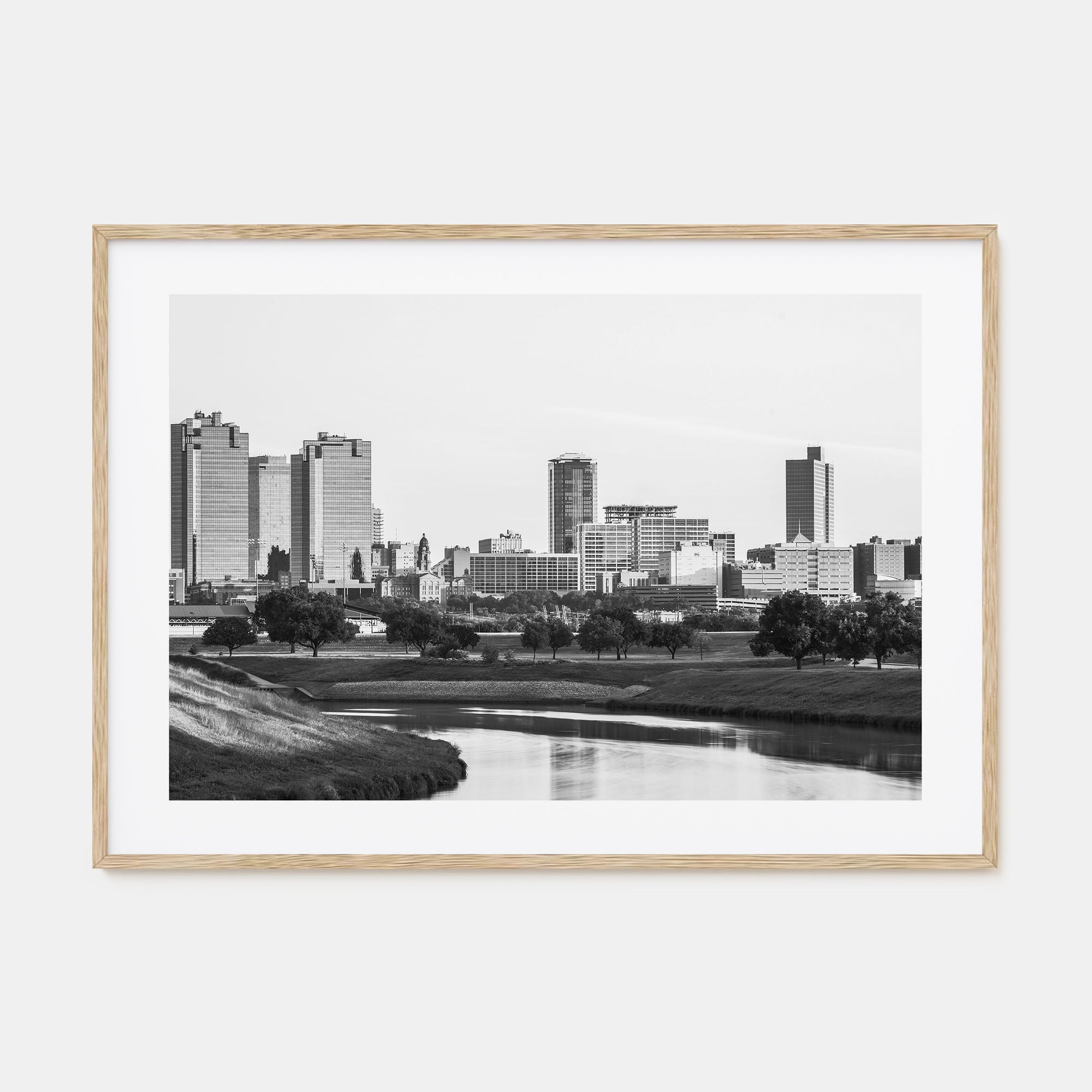 Fort Worth Landscape B&W Poster