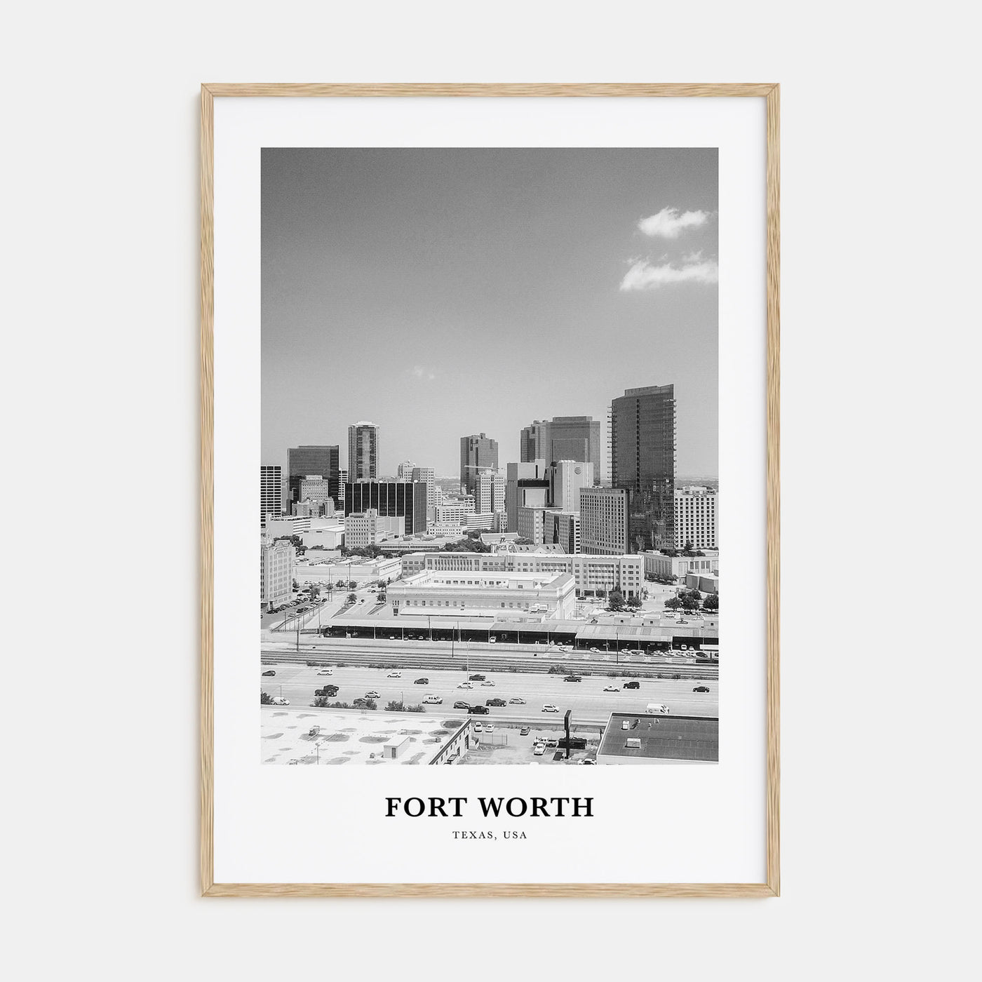 Fort Worth Portrait B&W No 2 Poster