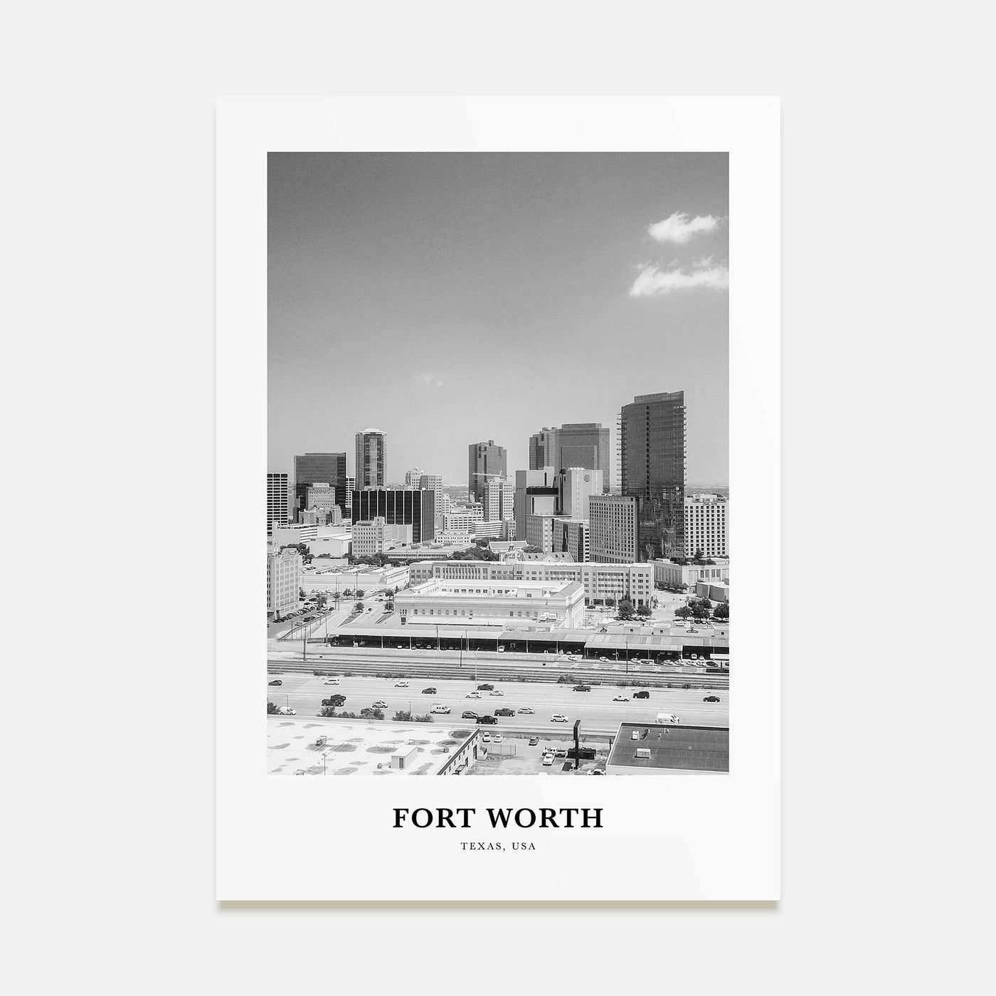 Fort Worth Portrait B&W No 2 Poster