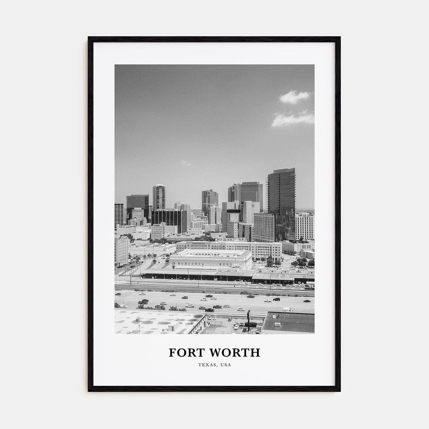 Fort Worth Portrait B&W No 2 Poster