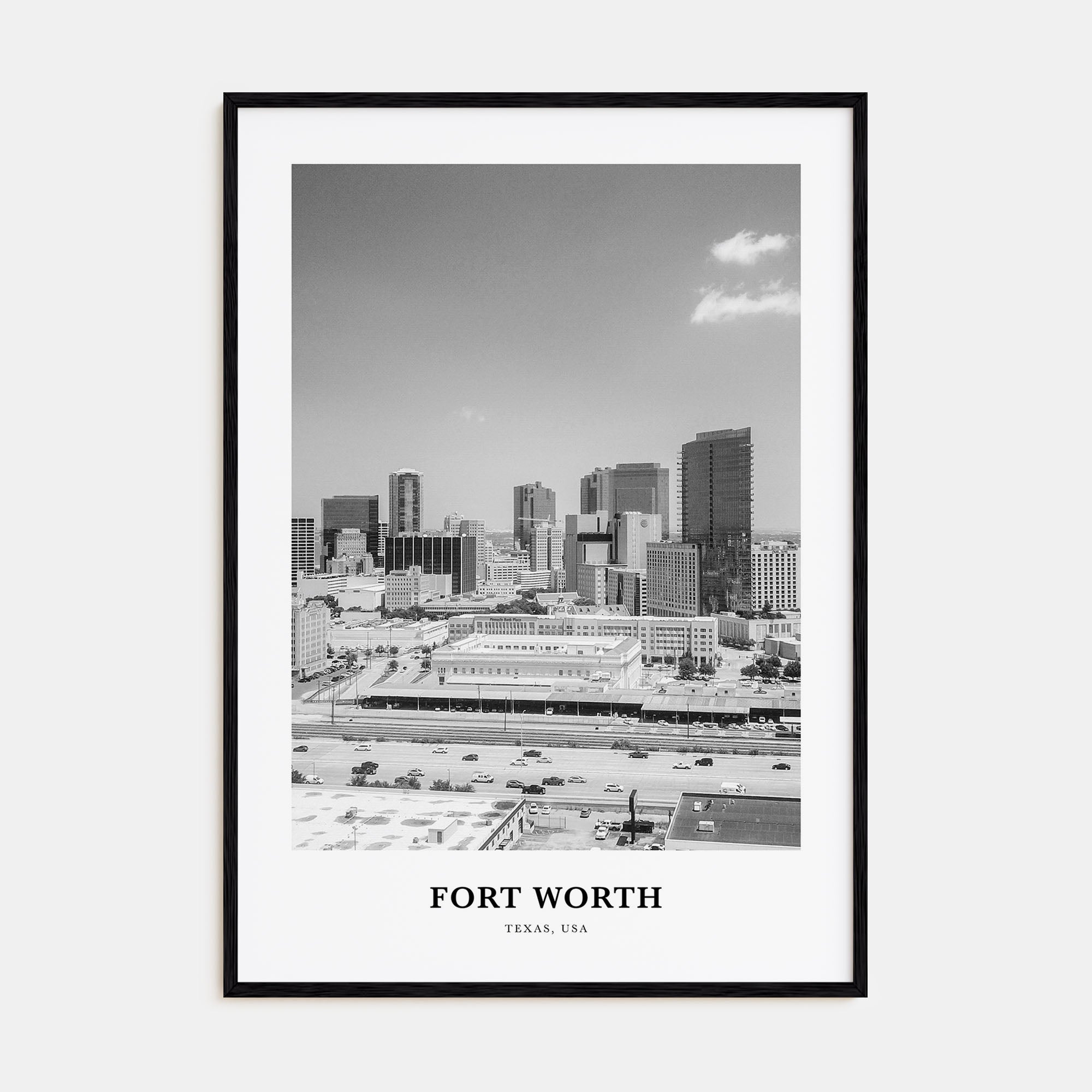Fort Worth Portrait B&W No 2 Poster