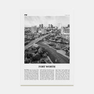 Fort Worth Travel B&W No 1 Poster