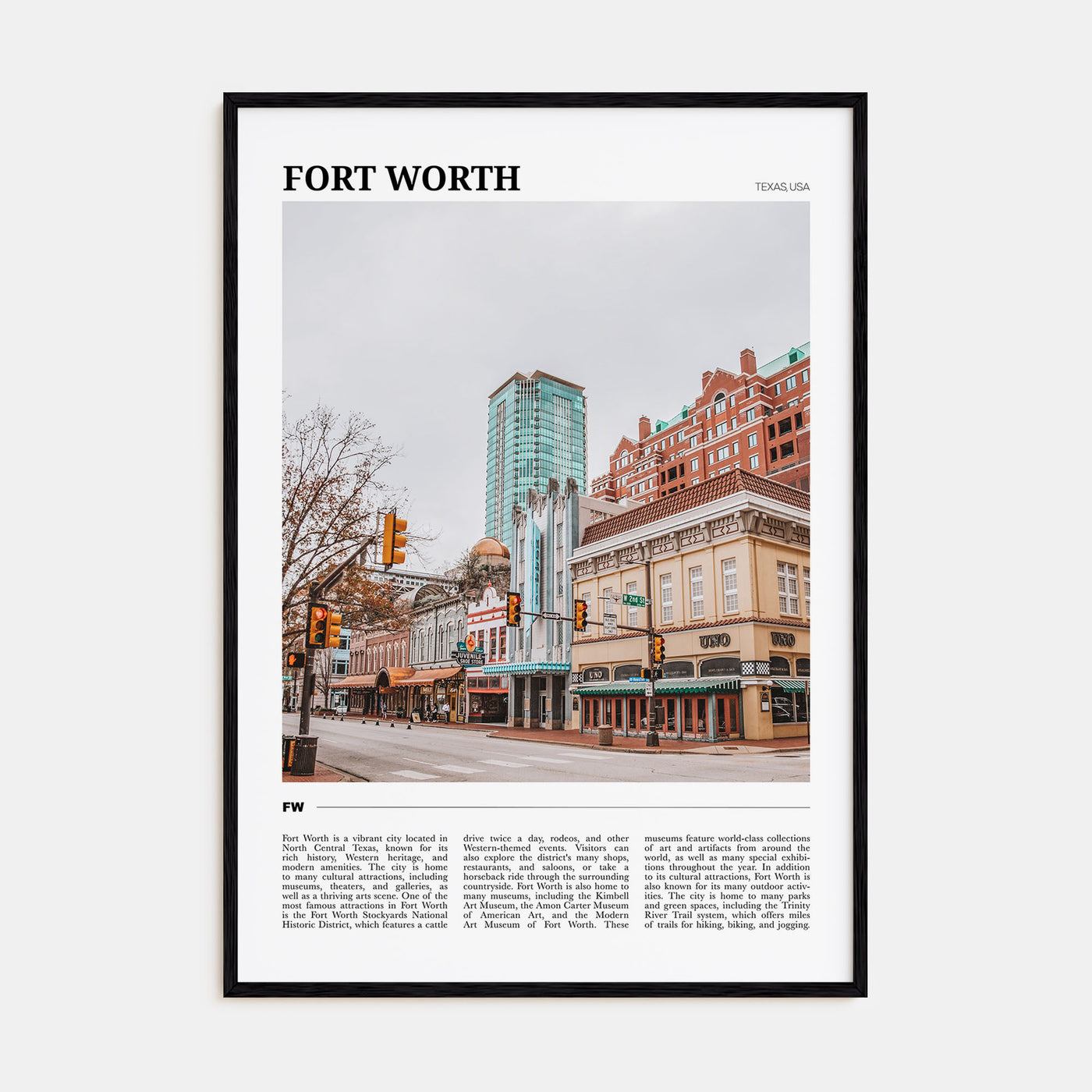 Fort Worth Travel Color No 1 Poster