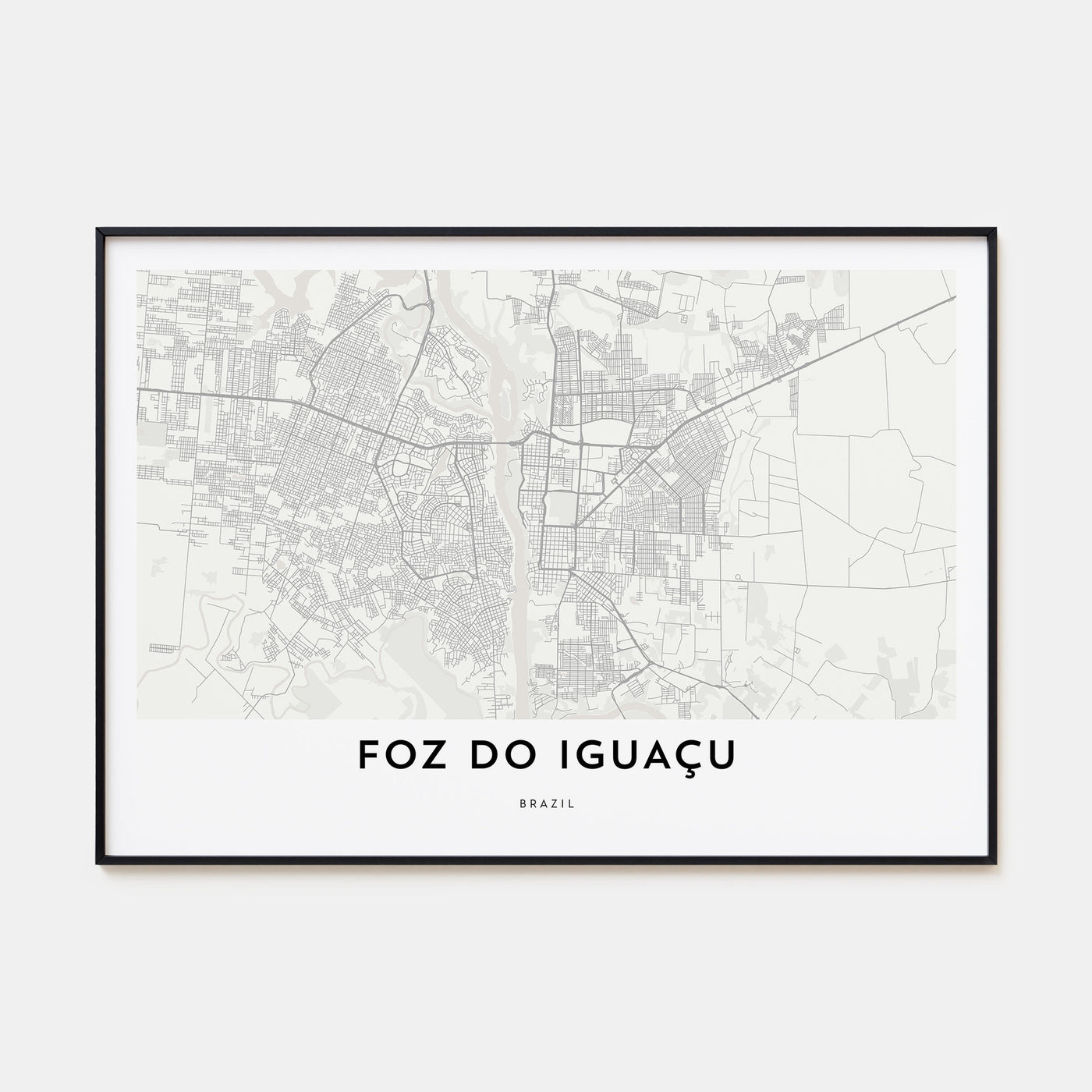 Foz do Iguaçu Map Landscape Poster