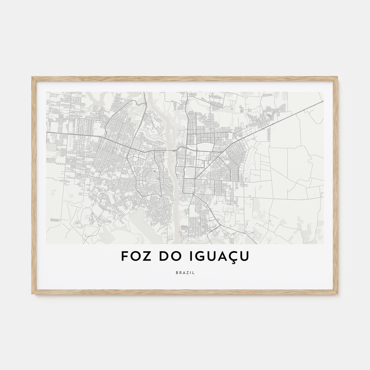 Foz do Iguaçu Map Landscape Poster