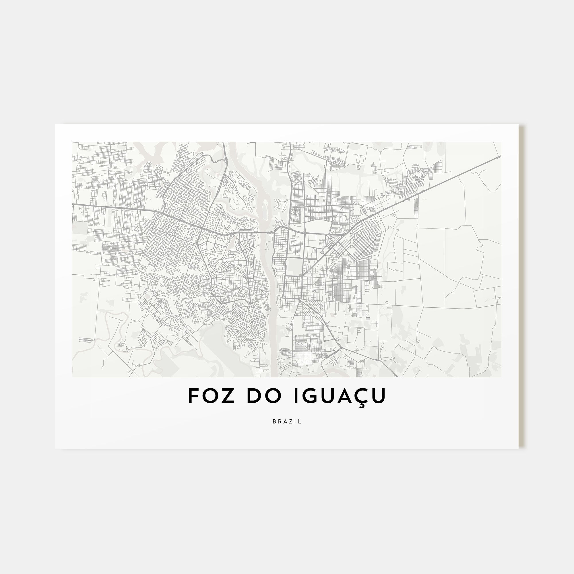 Foz do Iguaçu Map Landscape Poster