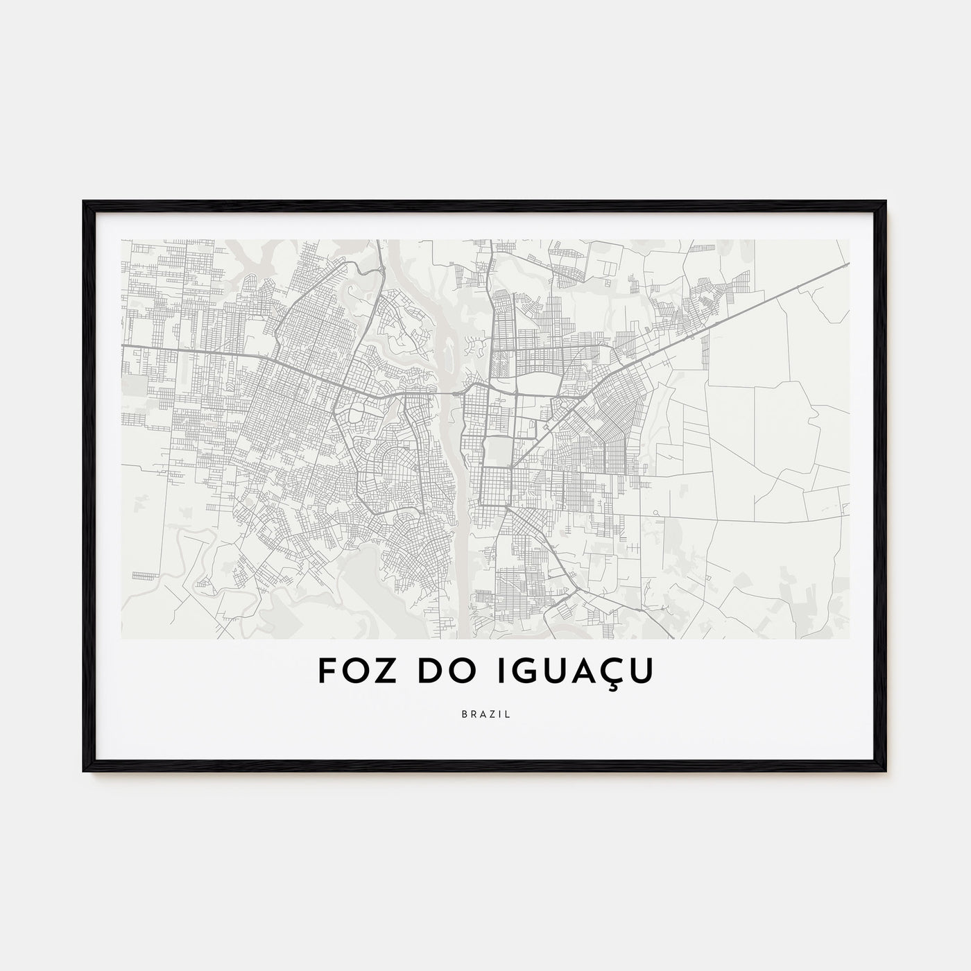 Foz do Iguaçu Map Landscape Poster