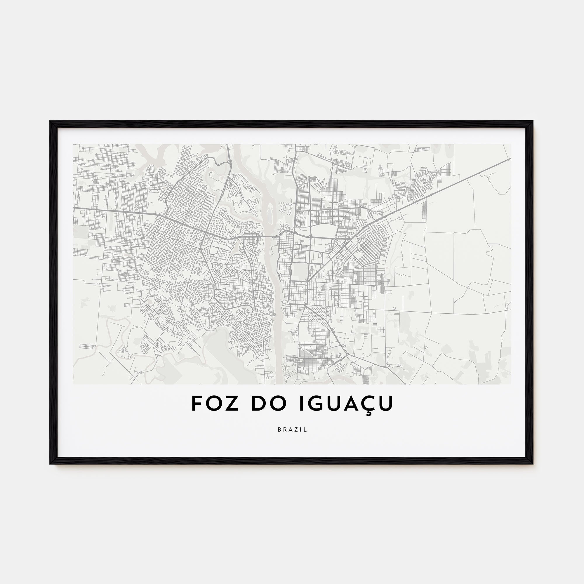 Foz do Iguaçu Map Landscape Poster