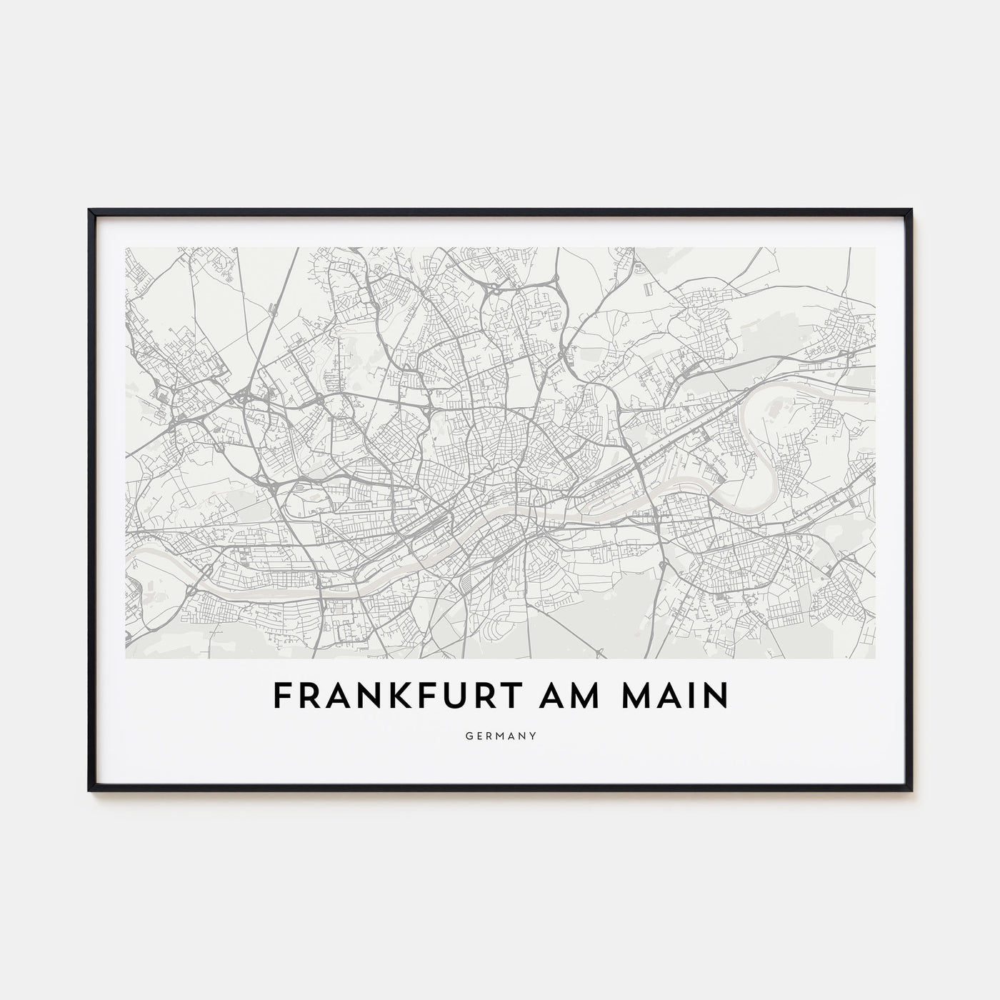 Frankfurt am Main Map Landscape Poster