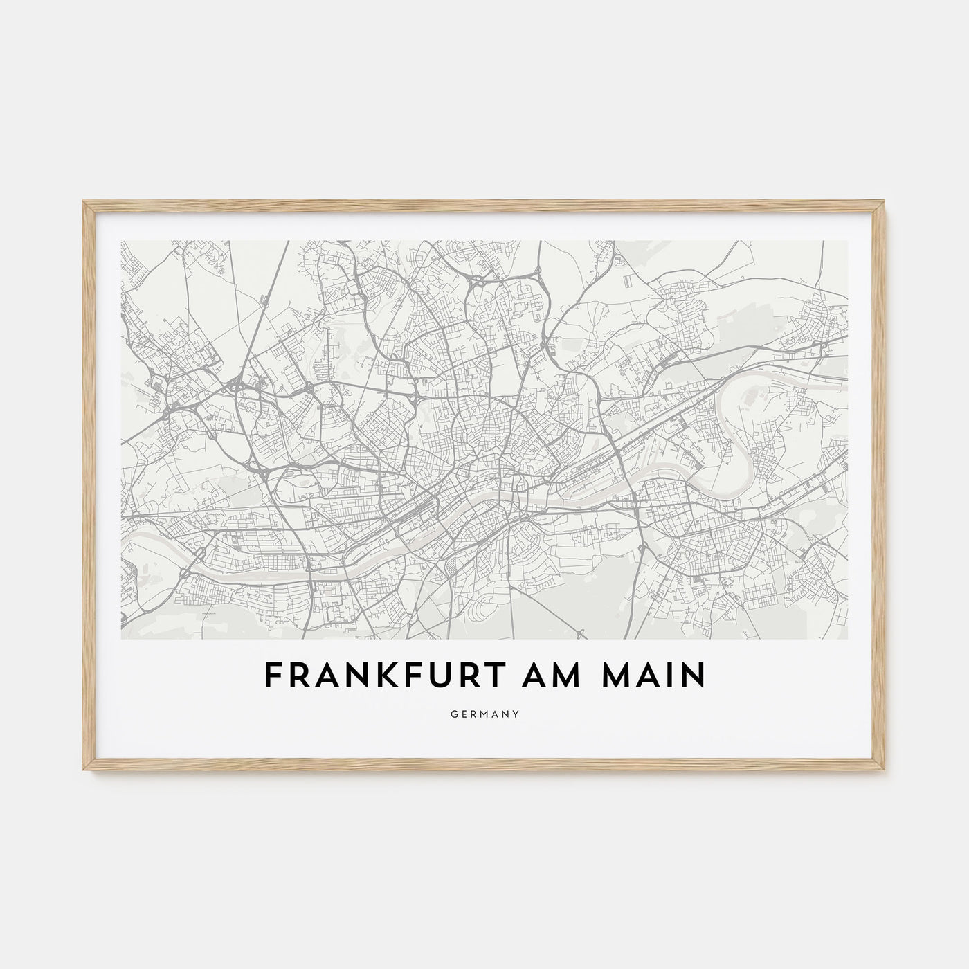 Frankfurt am Main Map Landscape Poster