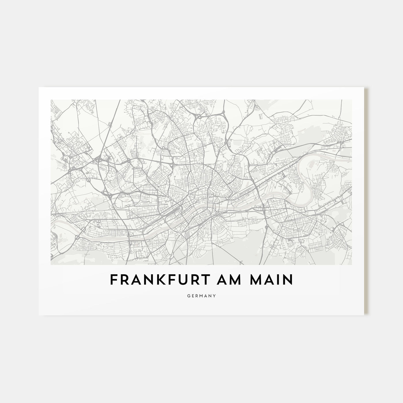 Frankfurt am Main Map Landscape Poster