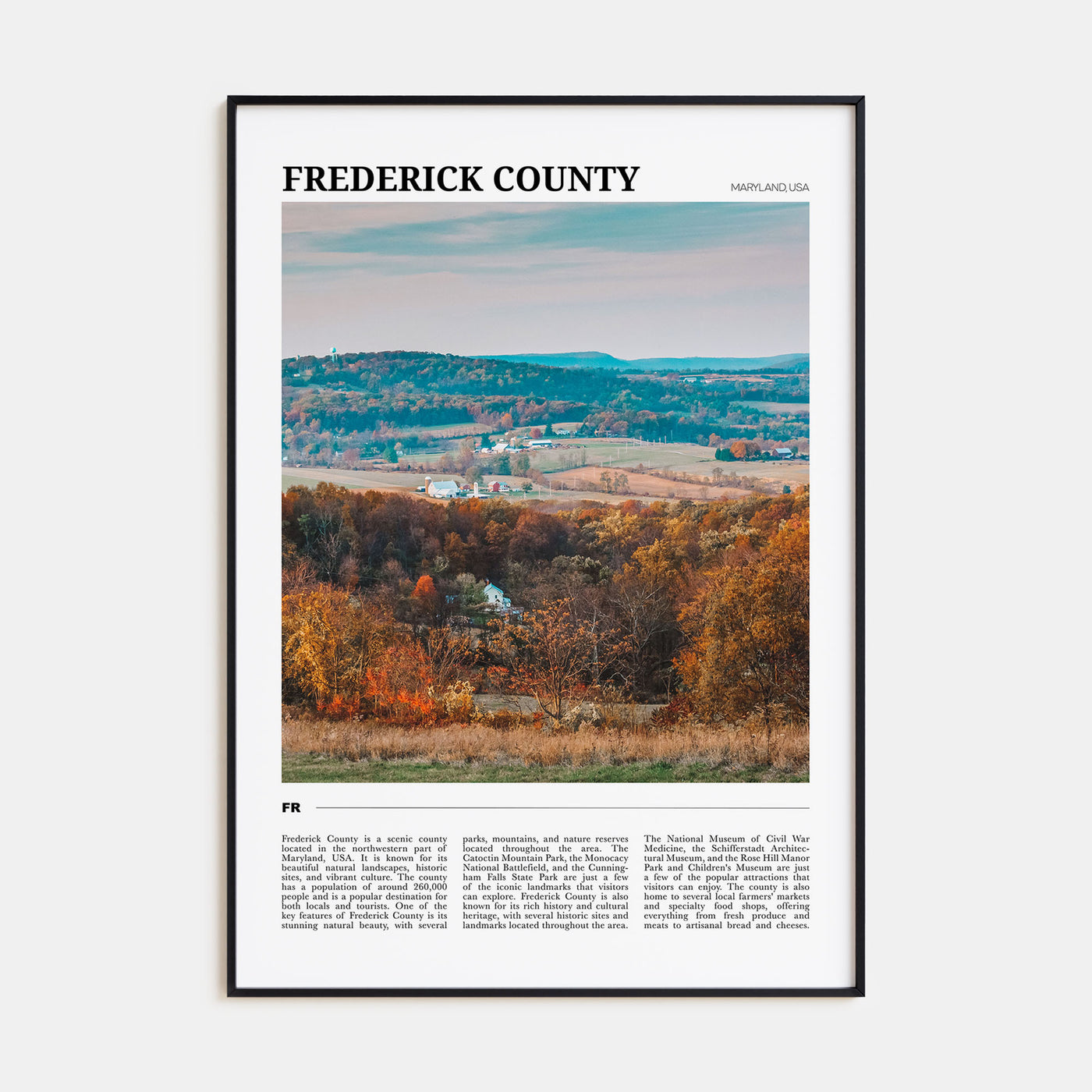Frederick County Travel Color Poster