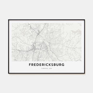 Fredericksburg Map Landscape Poster